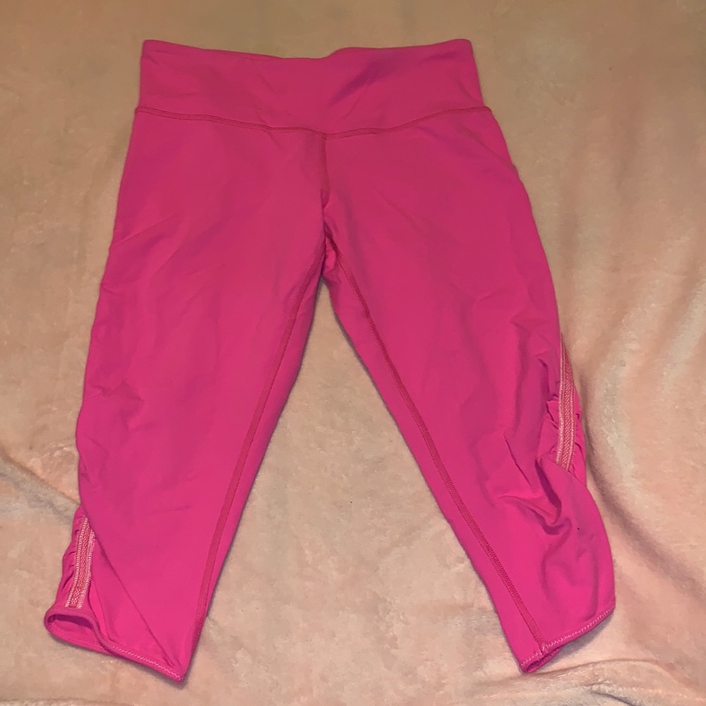 Hot pink Lululemon crops